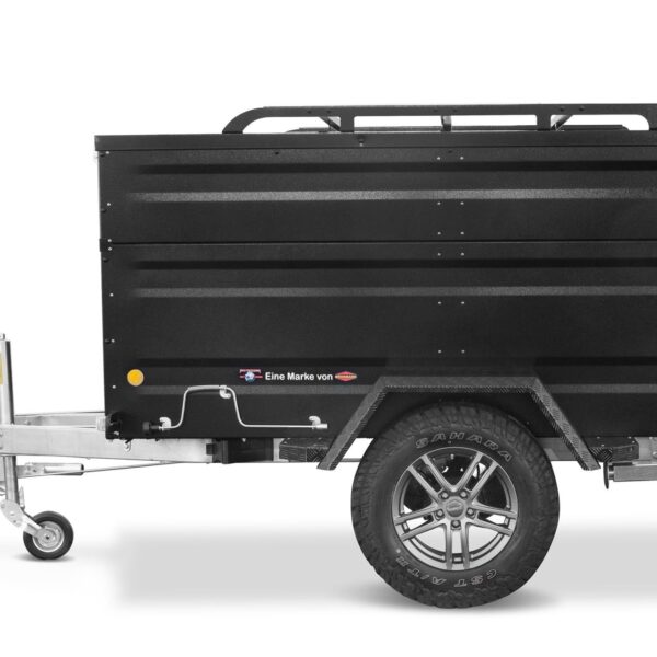 TPV Kofferanhänger 1300kg KT-EB3 Offroad Plus Bordwanderhöhung Geschlossen Gebremst Schwarz
