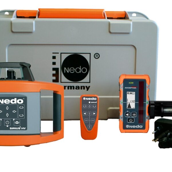 NEDO SIRIUS 1 HV (MAXX) im Set mit Kurbelstativ und Flexilatte – Rotationslaser horizontal vertikal