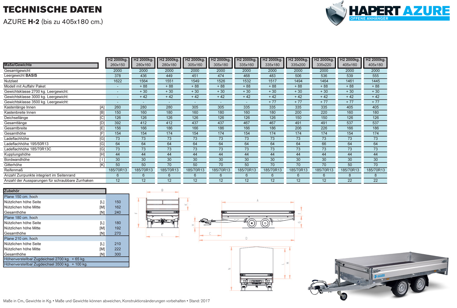 Hapert Azure H-2 – 3000 – 3350 x 1800 Multi Niedriges Fahrwerk – Auffahrpaket - Bild 7